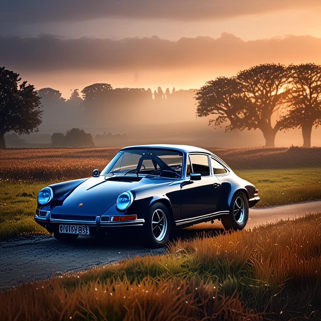 AI car photography - classic Porsche 911 dawn mist heritage automotive editorial - VOID AI bulk image creator