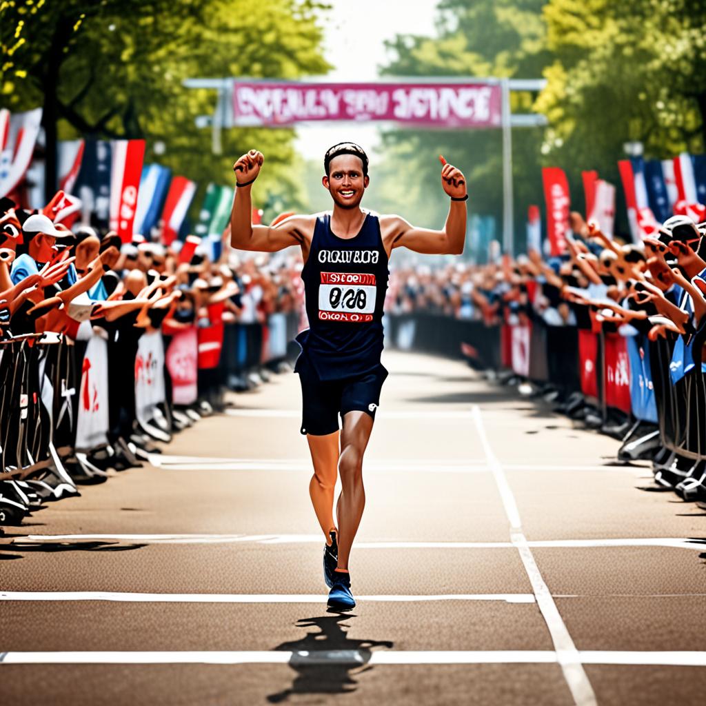 AI fitness photography - marathon finish line endurance sports photography - VOID AI bulk image creator