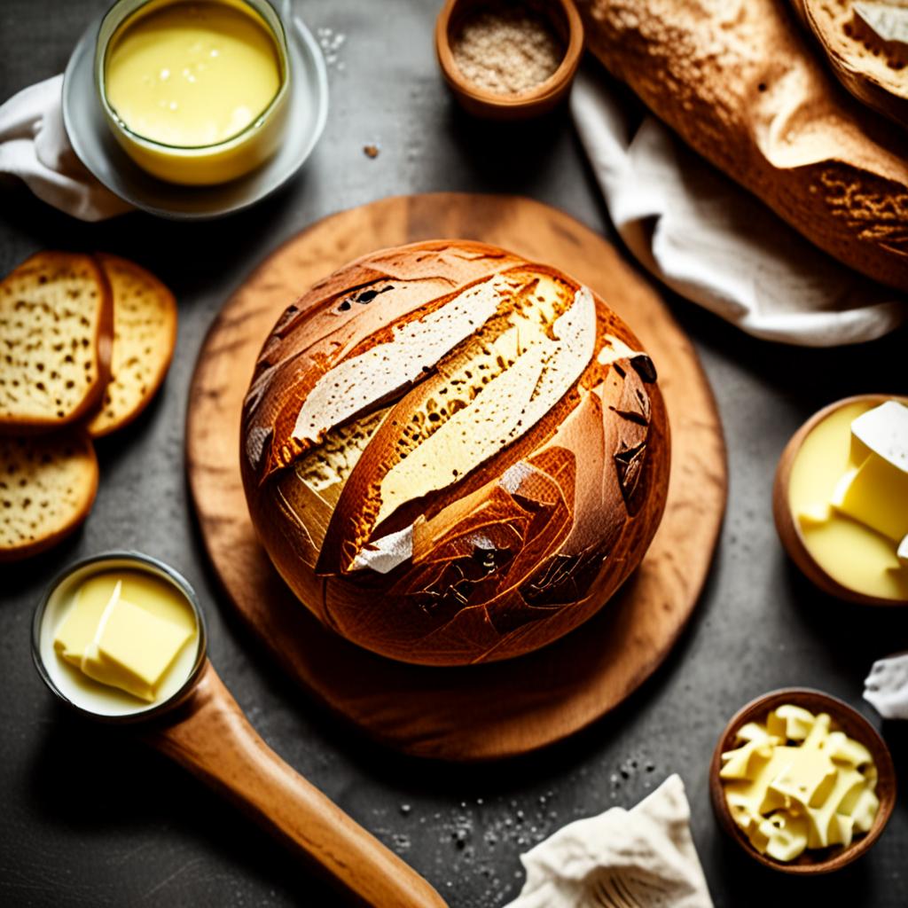 AI food photography - artisan sourdough loaf rustic bakery photography - VOID AI bulk image creator