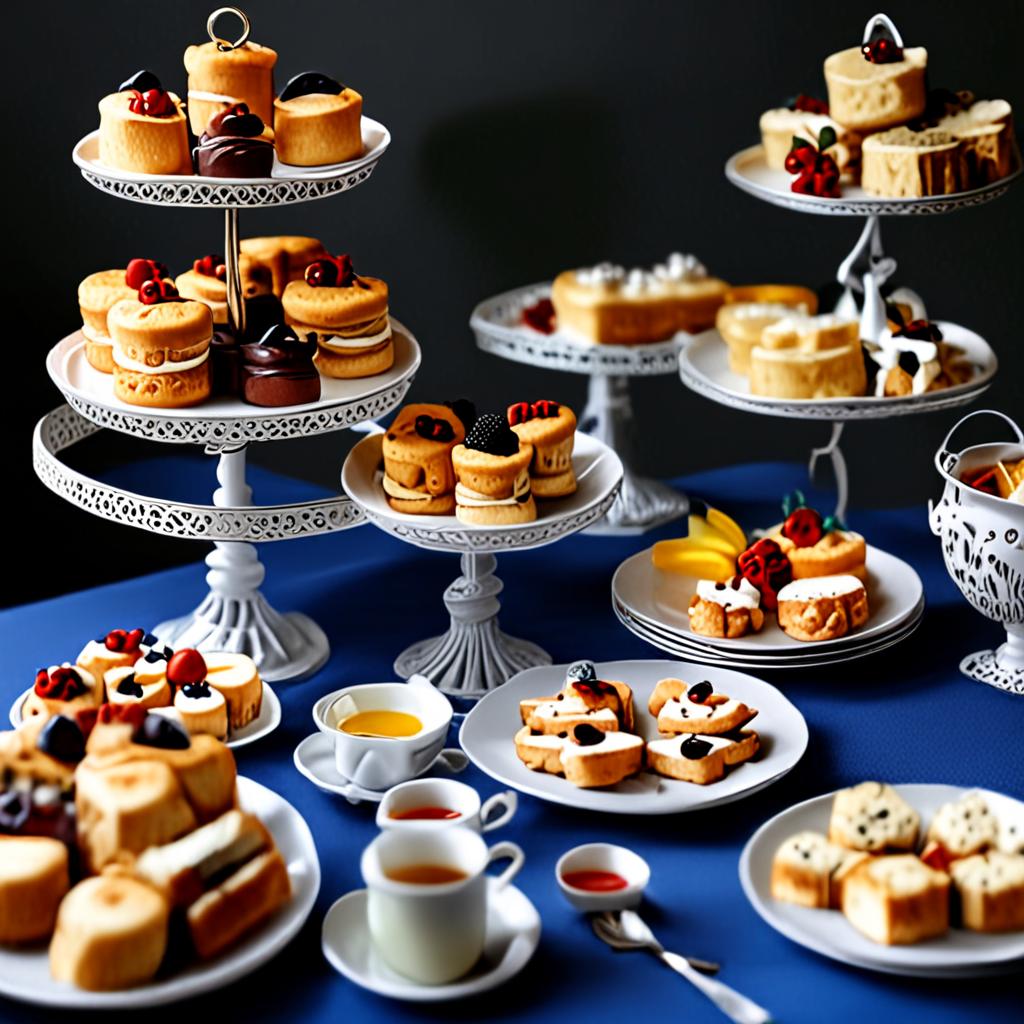 AI food photography - traditional afternoon tea spread luxury hotel editorial - VOID AI bulk image creator