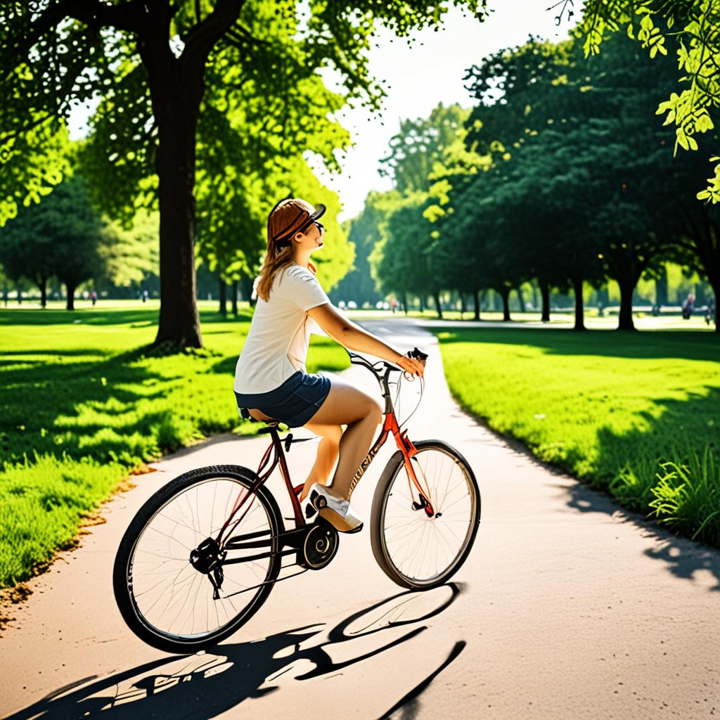 AI lifestyle photography - active city cycling summer lifestyle photography - VOID AI bulk image creator